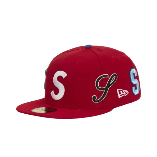 Boné Supreme Multi S Logo New Era 59Fifty Fitted Red - Droper