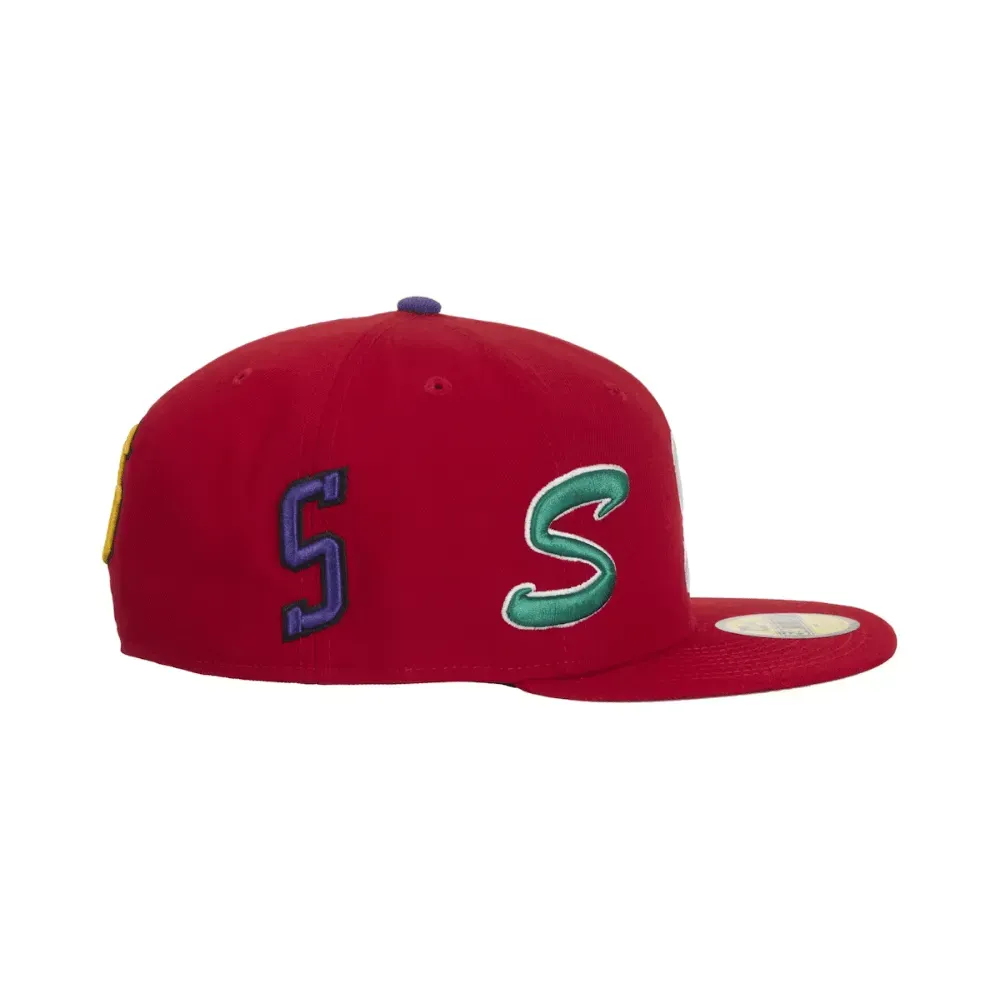 Boné Supreme Multi S Logo New Era 59Fifty Fitted Red - Droper