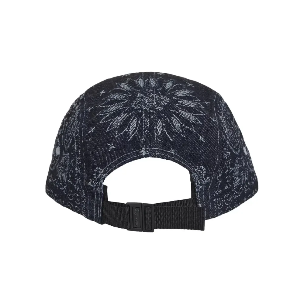 Boné Supreme Bandana Jacquard Denim Camp Indigo - Droper