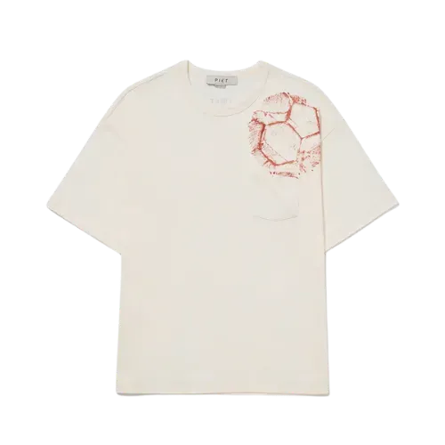 Camiseta Piet Football Pocket Bone White