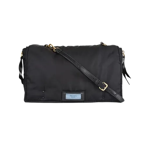Prada Etiquette Messenger Bag Nylon Medium Black