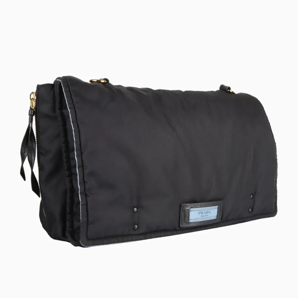 Prada Etiquette Messenger Bag Nylon Medium Black foto 1