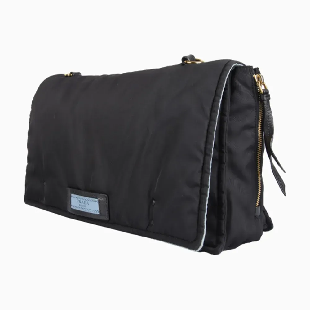 Prada Etiquette Messenger Bag Nylon Medium Black foto 2