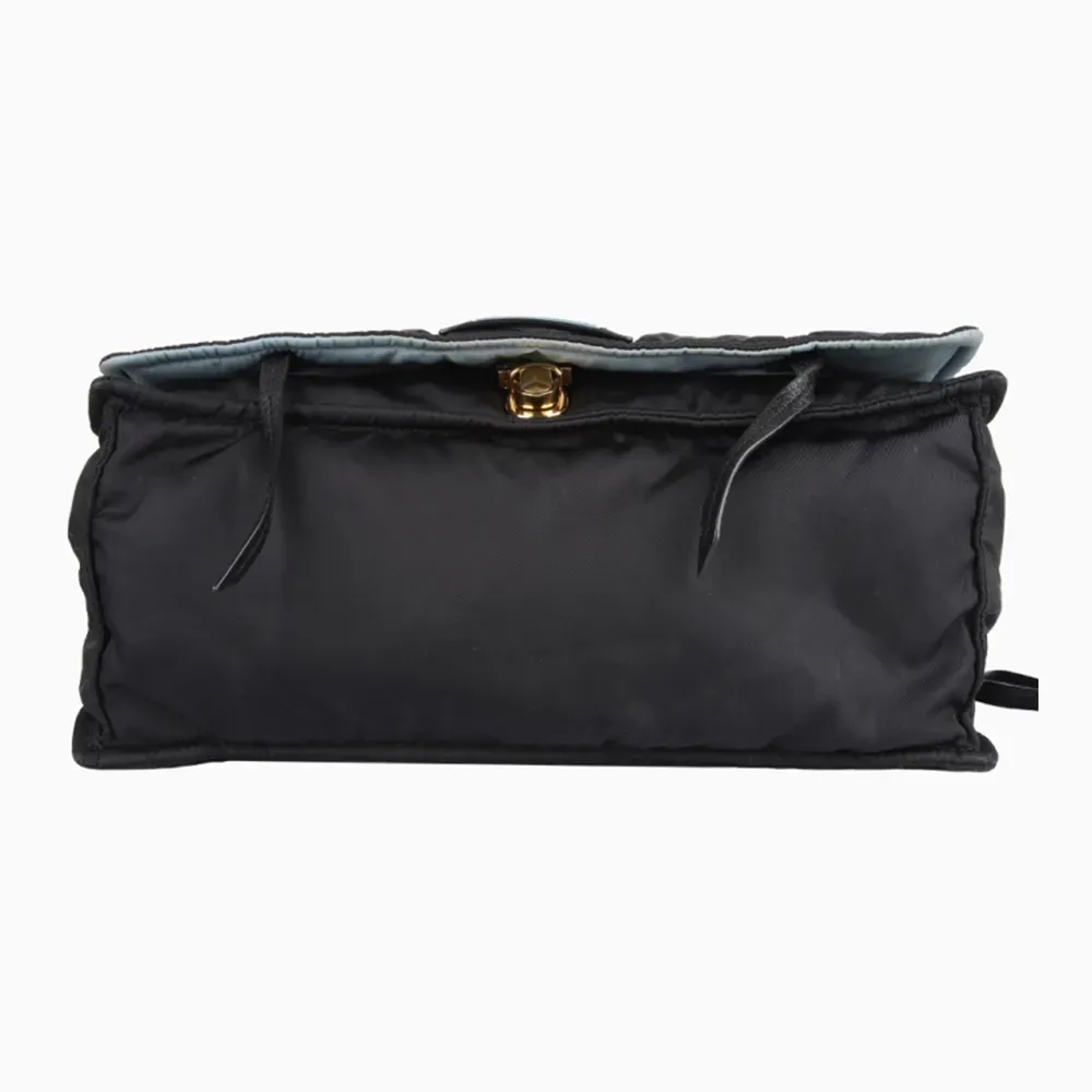 Prada Etiquette Messenger Bag Nylon Medium Black foto 4