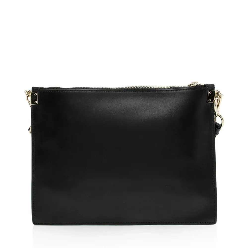 Versace Leather Palazzo Medusa Zip Clutch Crossbody Bag - Droper