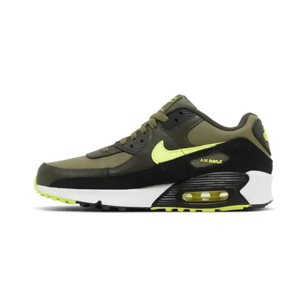 Nike Air Max 90 Leather GS Medium Olive Volt foto 3