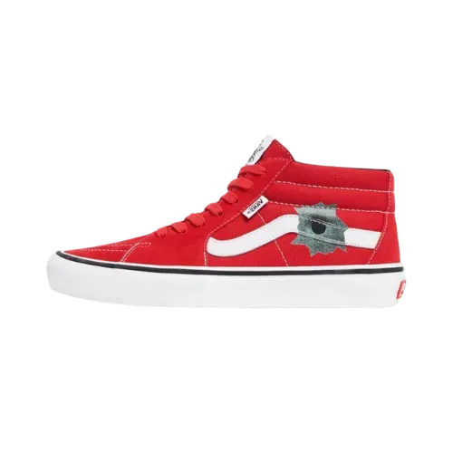 Nate Lowman x Supreme x Vans Skate Grosso Mid Red