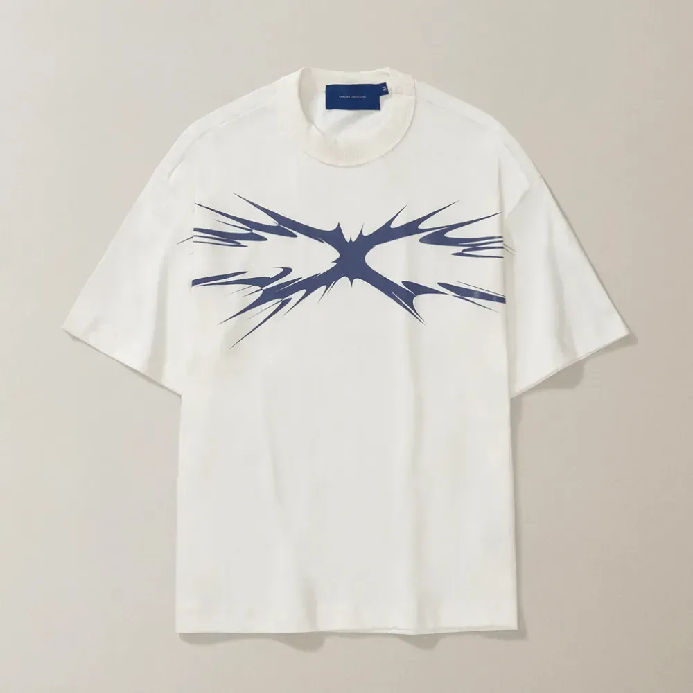 Camiseta Quadro Creations Spikes Boxy Off White - Droper