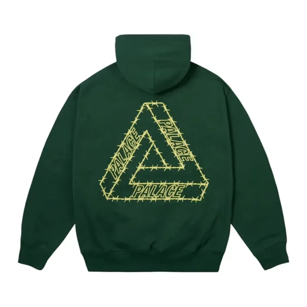 Moletom Palace Barbed Tri-Ferg Hood Racey Green - Droper