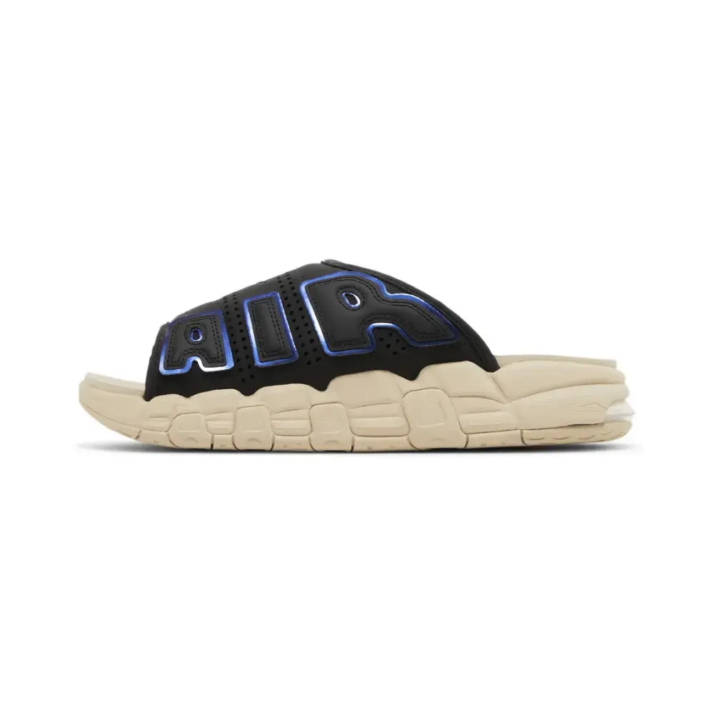 Nike Air More Uptempo Slide Black Sanddrift Iridescent - Droper