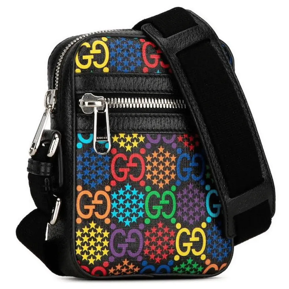 GUCCI GGサイケデリック サイズ34 Shoulder Bag Gucci GG Psychedelic Leather Black - Droper