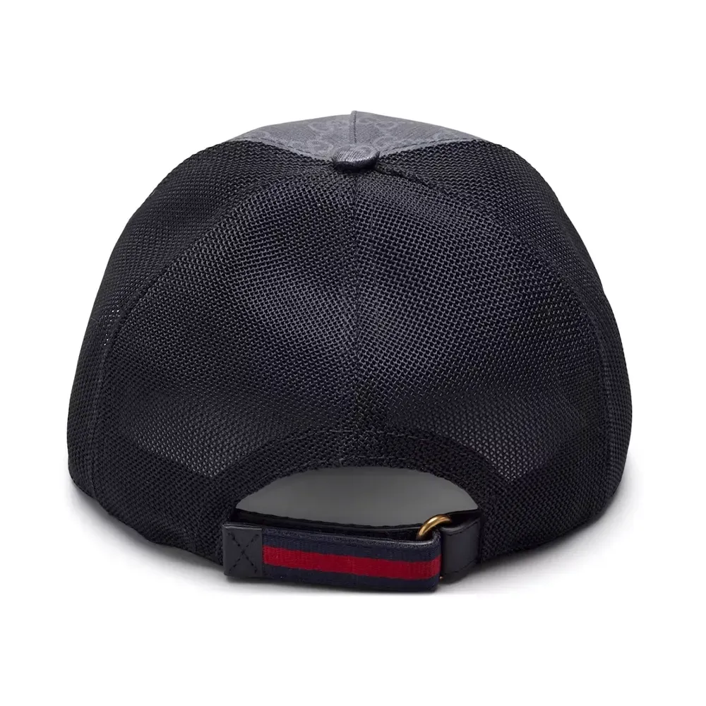 Boné Gucci Kingsnake Print GG Supreme Baseball Black Grey - Droper