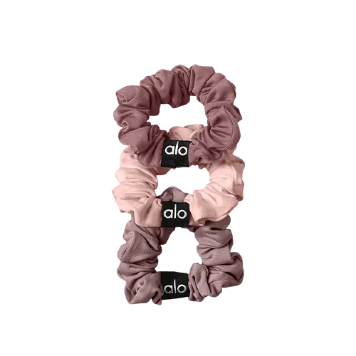 Scrunchie Alo Yoga Fresh Mini 3-Pack Mushroom Pink Quartz
