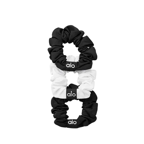 Scrunchie Alo Yoga Fresh Mini 3-Pack Black White