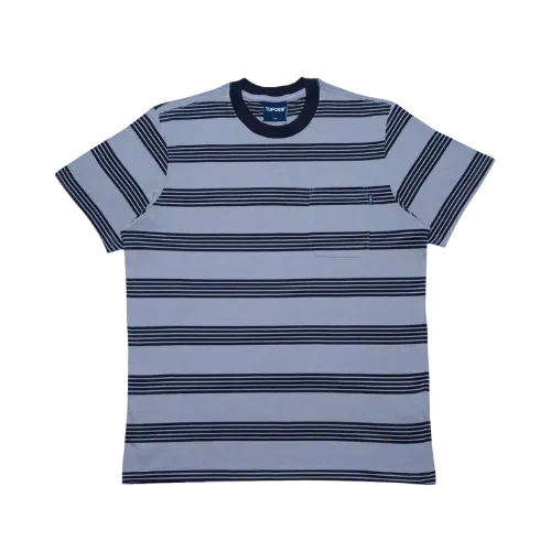 Camiseta TUPODE Listrada Bolso Cinza