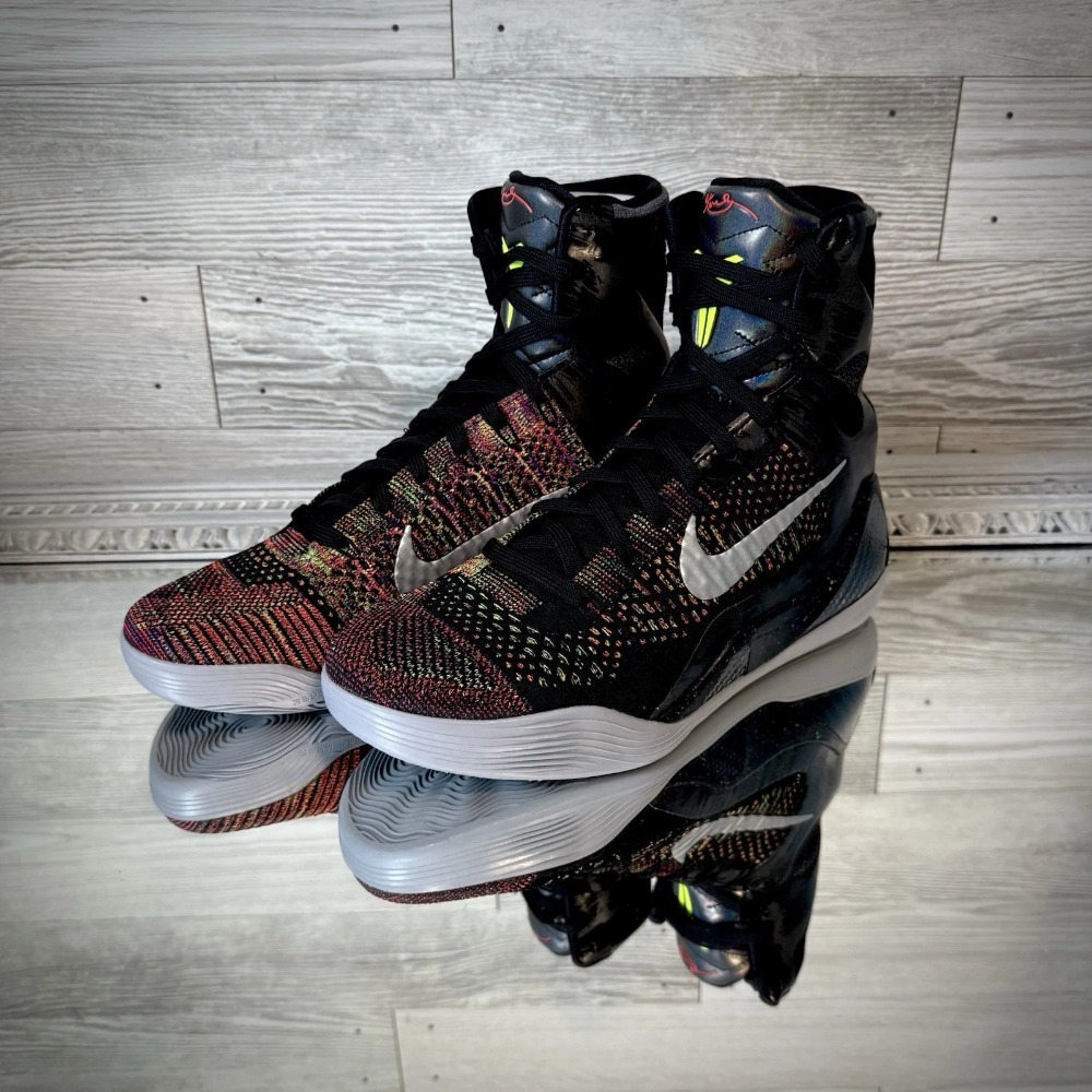 Nike Kobe 9 Protro Elite Masterpiece Black Metallic Silver — 35, Novo