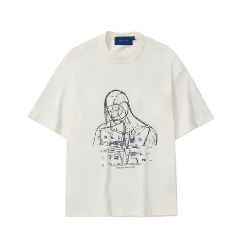Camiseta Quadro Creations Particulas Boxy Off-white