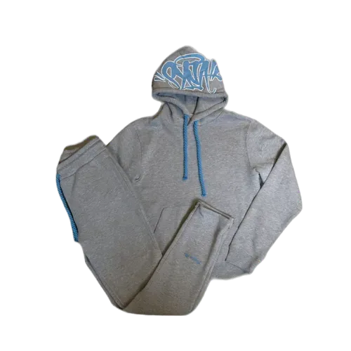 Set Syna World Logo Tracksuit Grey Blue