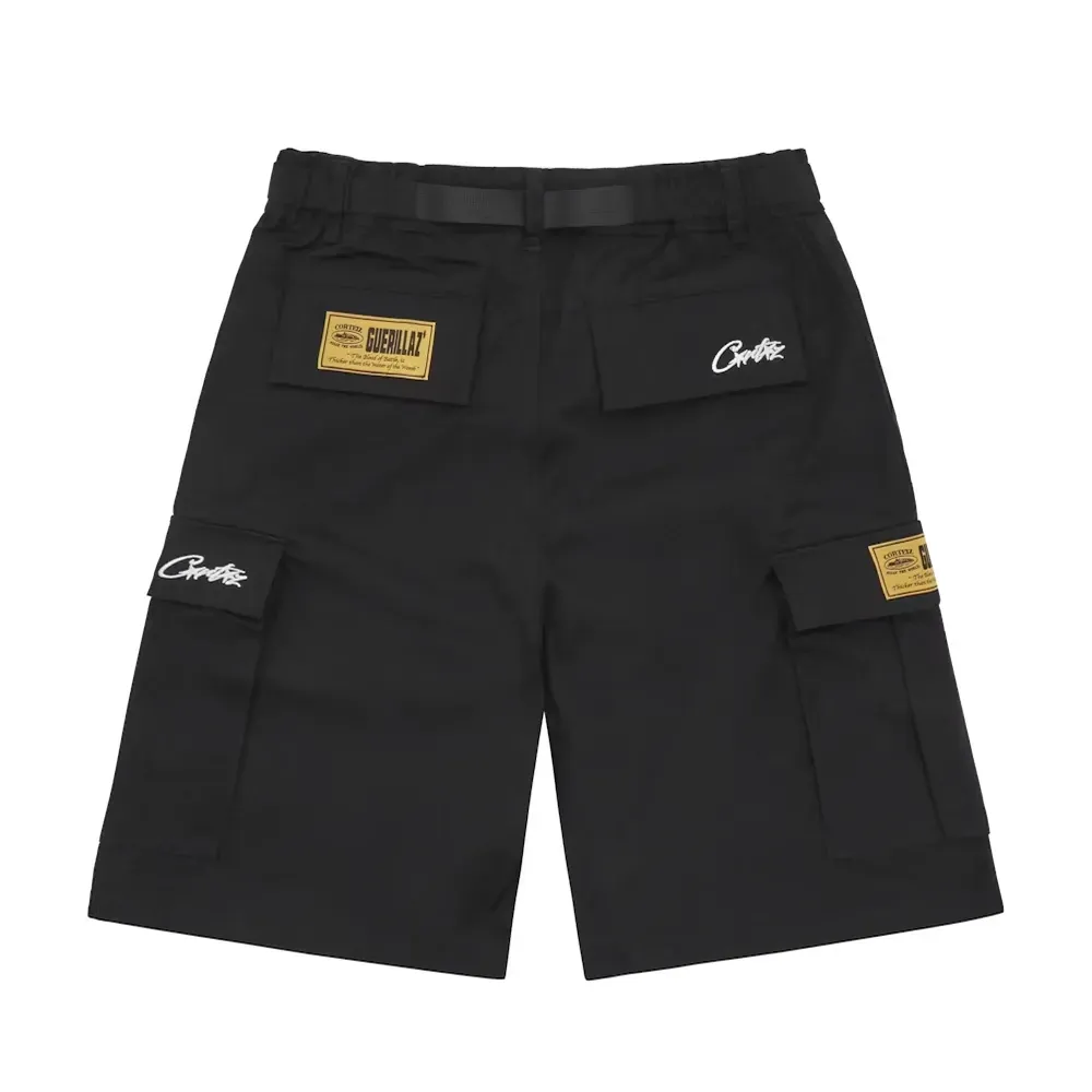 パンツ Corteiz Alcatraz Cargo Shorts Bermuda Corteiz Alcatraz Cargo Black - Droper