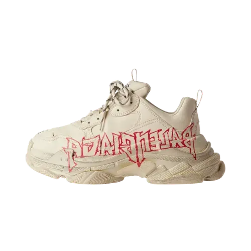 Balenciaga Triple S DIY Metal White Red Black