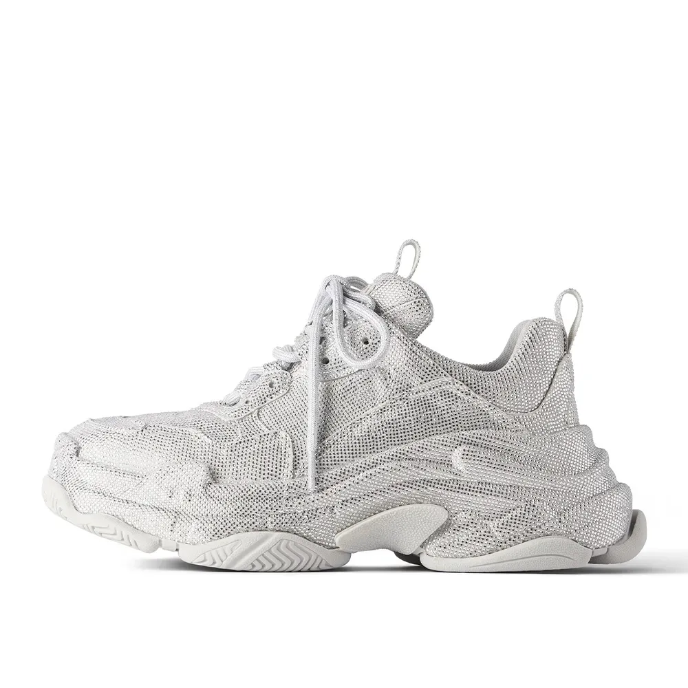 Balenciaga Triple S Rhinestones Light Grey - Droper
