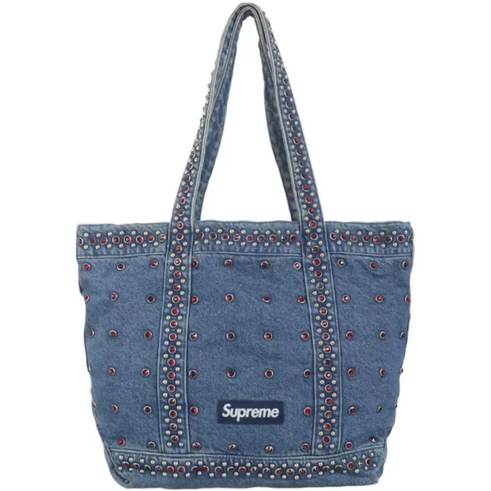 b.b. Simon x Supreme Tote Bag Denim Washed Indigo - Droper