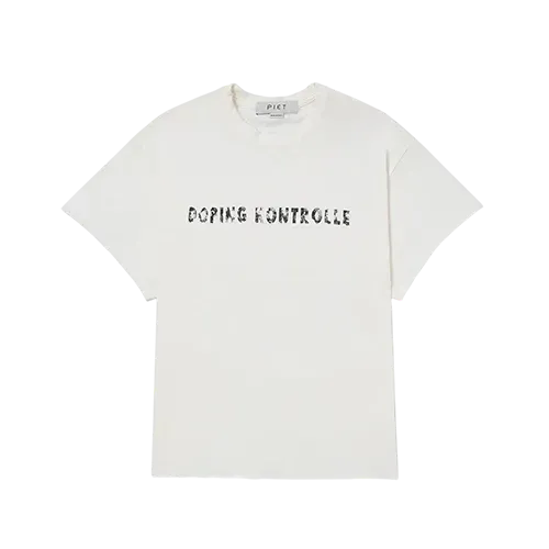 Camiseta Piet Dopping Kontrolle Raw Edge Bone White