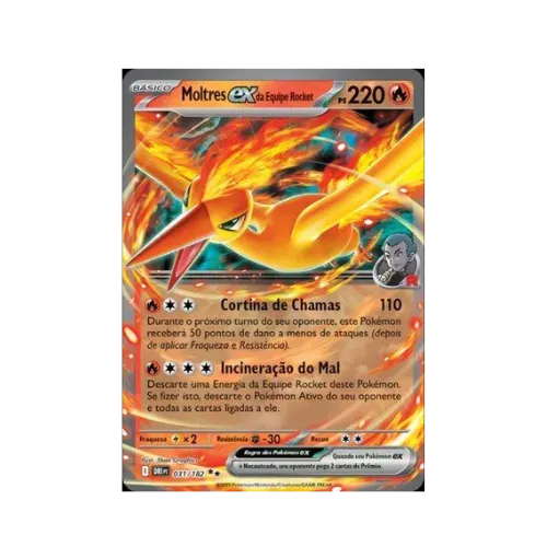 Moltres ex da Equipe Rocket 2025 Pokémon TCG (031/182)