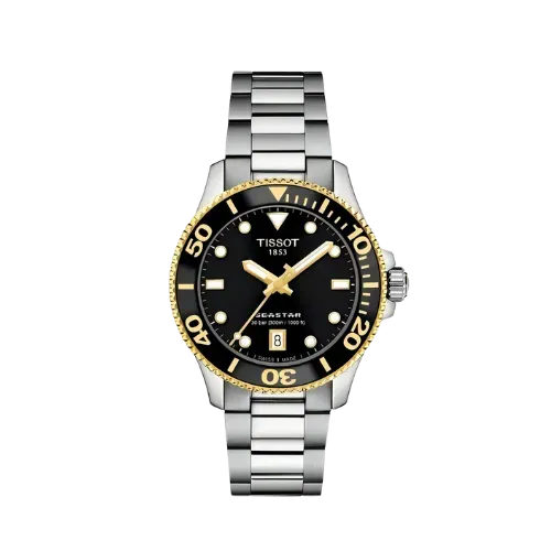 Relógio Tissot Seastar 1000 Sivler Black Gold