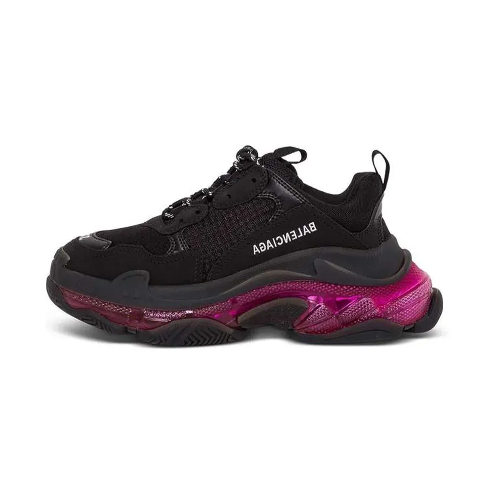 【42】BALENCIAGA TripleS クリアソール Black Pink Balenciaga Triple S Clear Sole Neon Pink - Droper