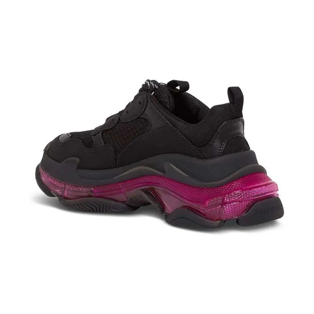 【42】BALENCIAGA TripleS クリアソール Black Pink Balenciaga Triple S Clear Sole Neon Pink - Droper