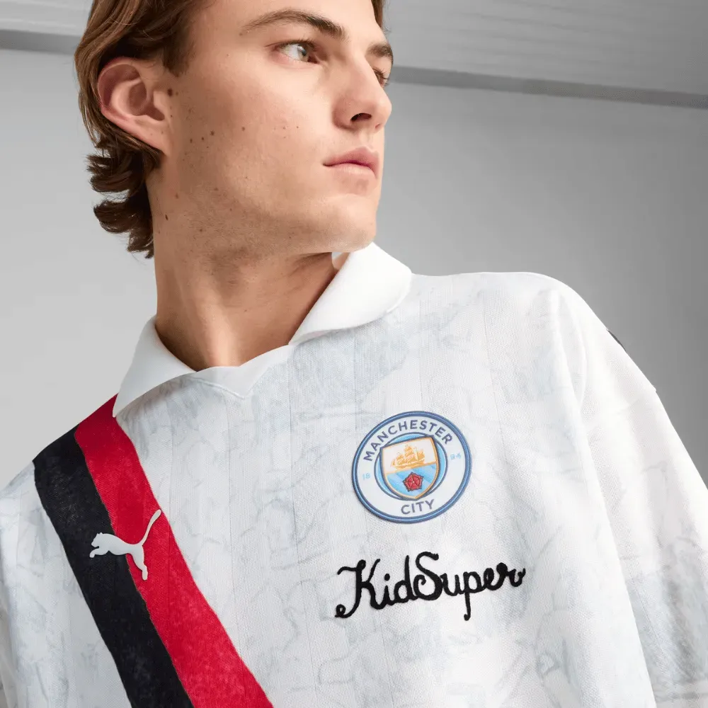 KidSuper x Puma Camisa Retrô Manchester City Masculina White - Droper