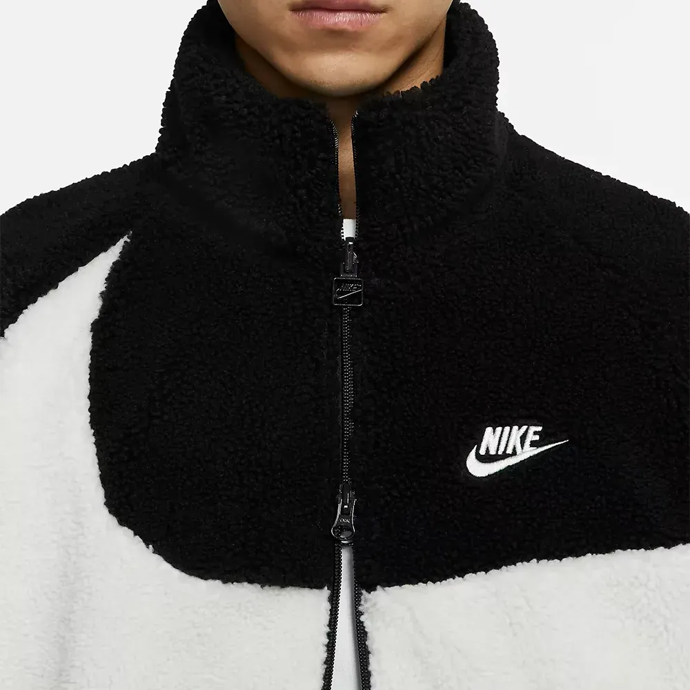 Jaqueta Nike Big Swoosh Reversible Boa Black Sail - Droper