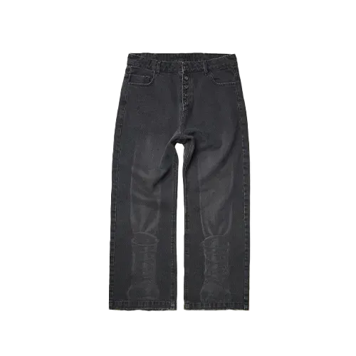 Calça Quadro Creations Boots Straight Jeans Laser Chumbo