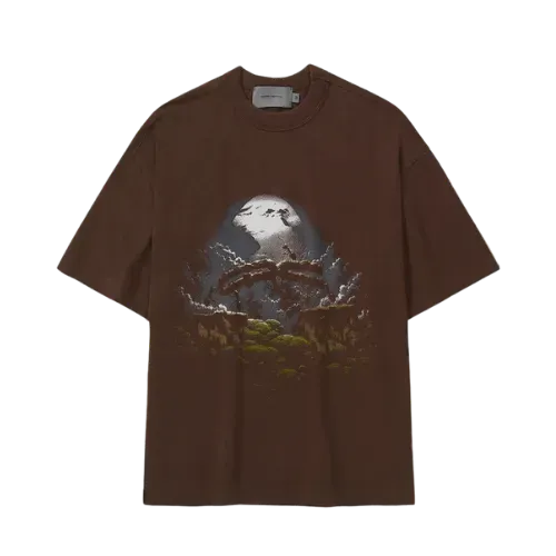 Camiseta Quadro Creations Formigas Boxy Stoned Marrom - Droper