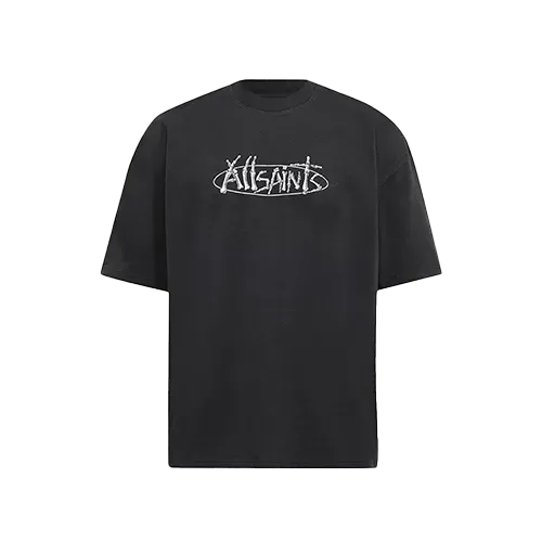 Camiseta AllSaints Sternum Oversized Crew Neck Black