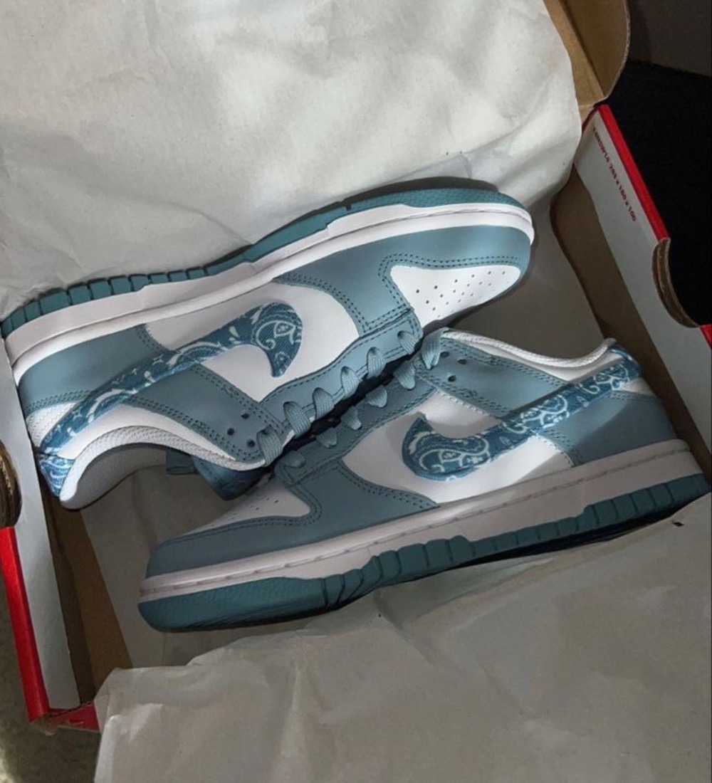 Nike Dunk Low Blue Paisley — 34.5, Novo