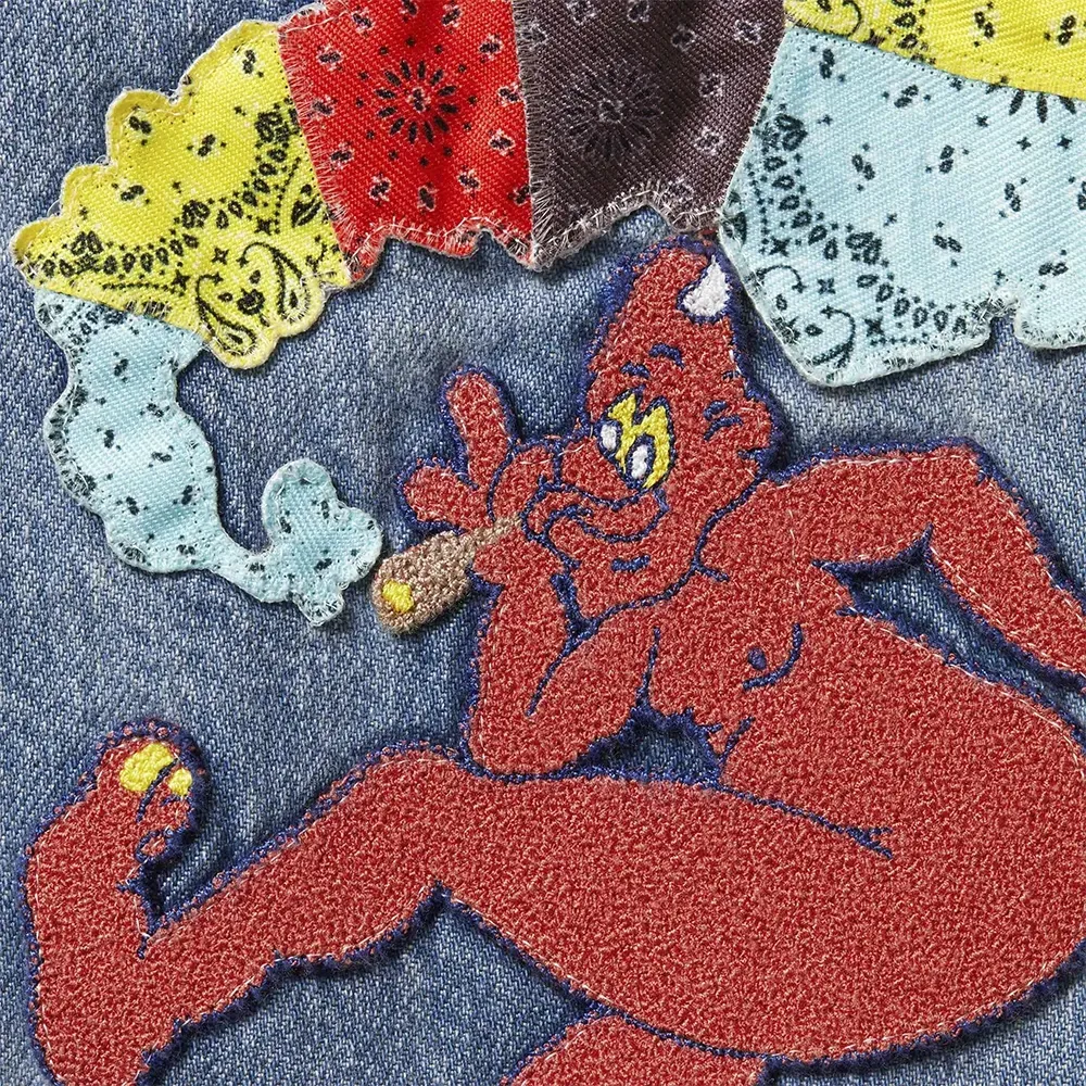 Jaqueta Supreme Patches Hooded Zip Up Denim foto 3