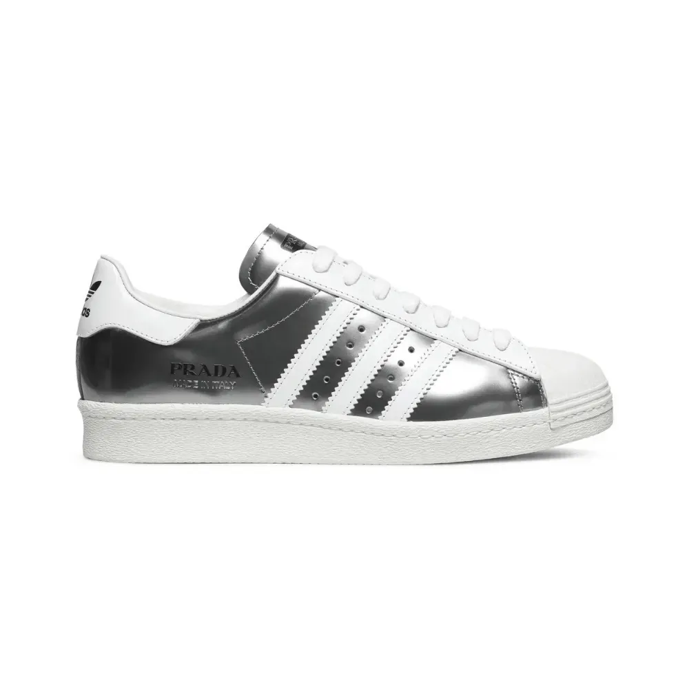【新品/26.0cm】 ✖️ PRADA Superstar Prada x Adidas Superstar Silver - Droper