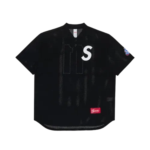 Camiseta Supreme S Logo Baseball Henley Black - Droper