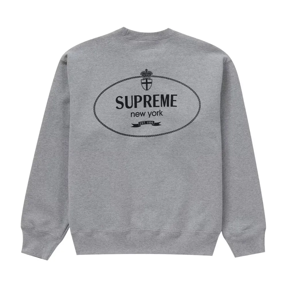 Crewneck Supreme Crest Ash Grey - Droper