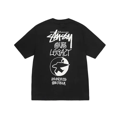 Our Legacy x Stüssy Camiseta OL Surfman Pig Dyed Black - Droper