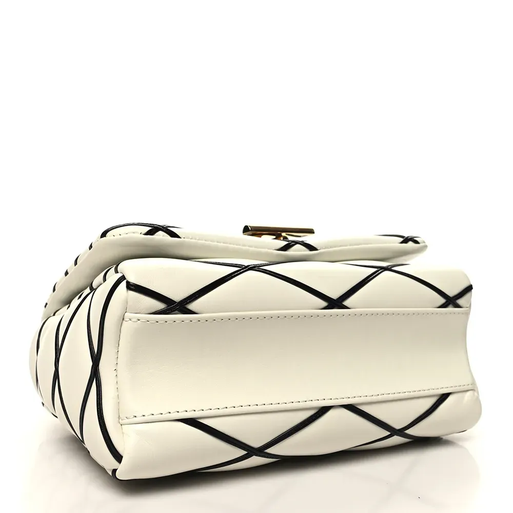 Bolsa Louis Vuitton Lambskin Malletage GO-14 MM White Black foto 3