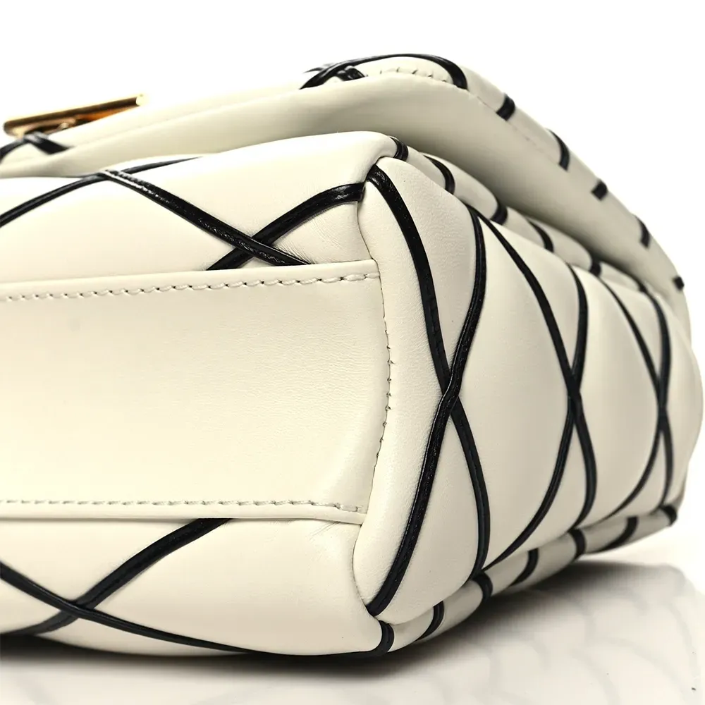 Bolsa Louis Vuitton Lambskin Malletage GO-14 MM White Black foto 4