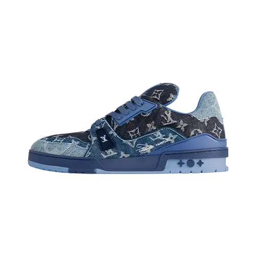 Louis Vuitton LV Trainer Blue Patchwork Monogram Denim