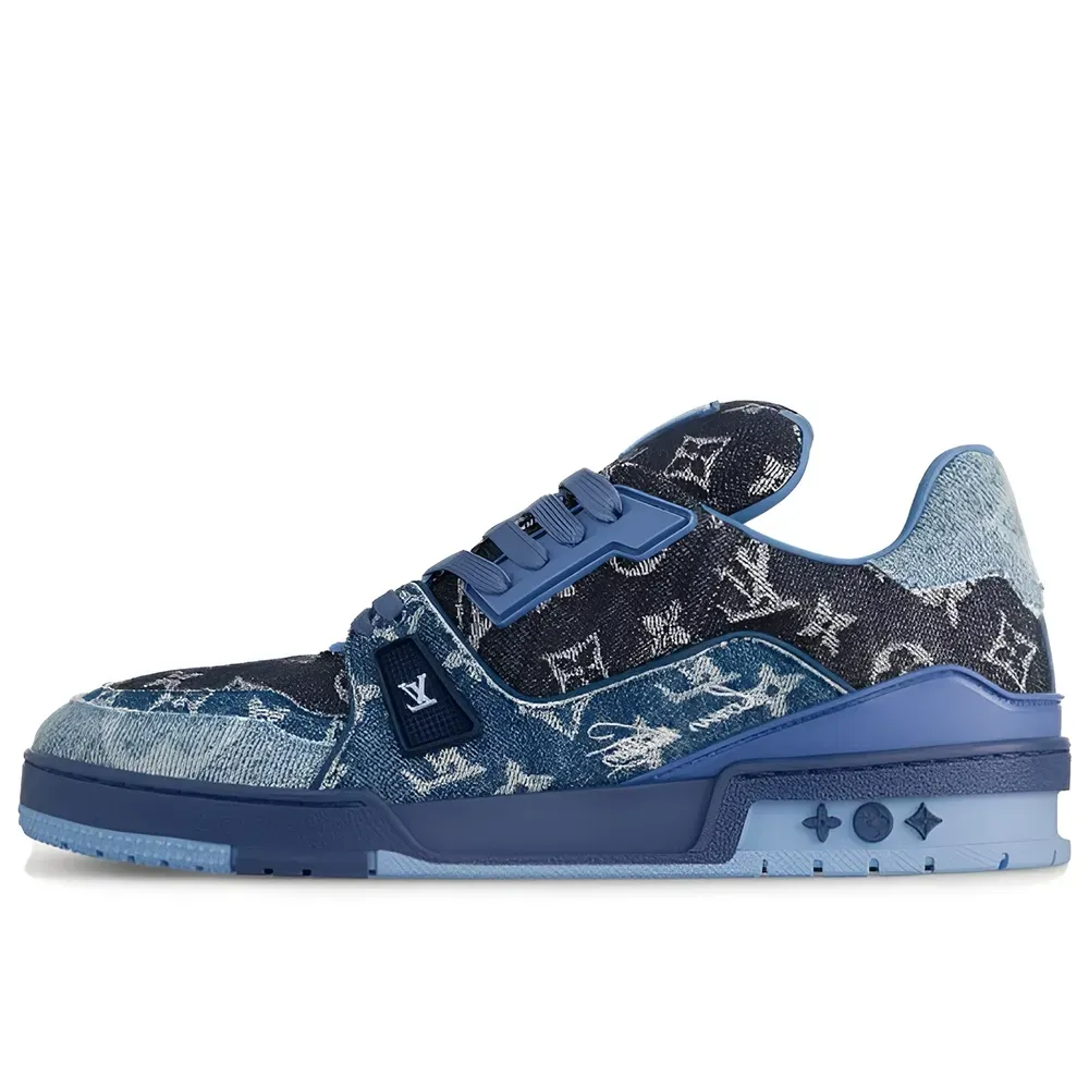 Imagem Louis Vuitton LV Trainer Blue Patchwork Monogram Denim
