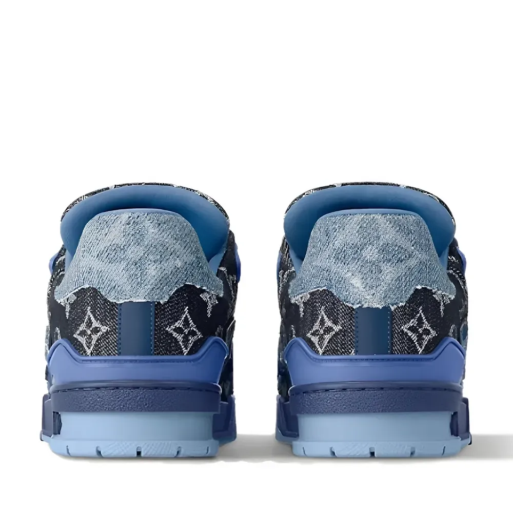 Imagem Louis Vuitton LV Trainer Blue Patchwork Monogram Denim