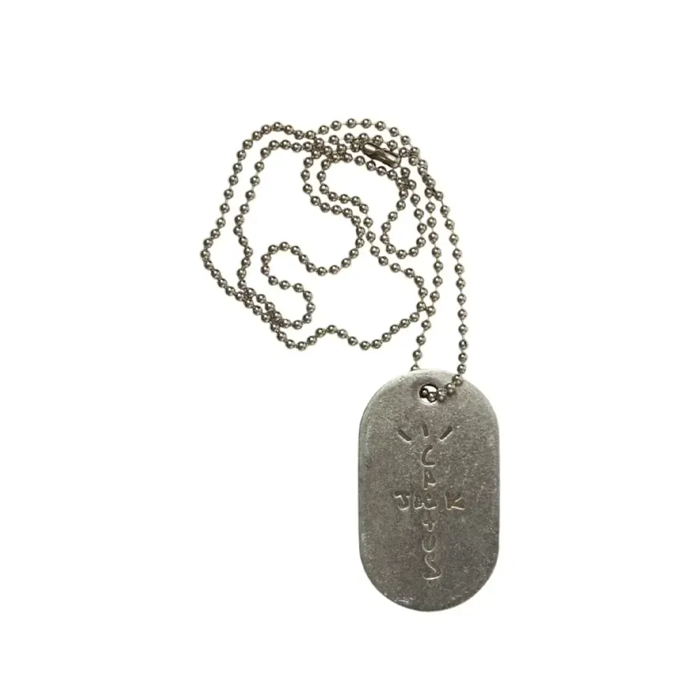 WWE x Travis Scott Colar Dog Tag Silver - Droper