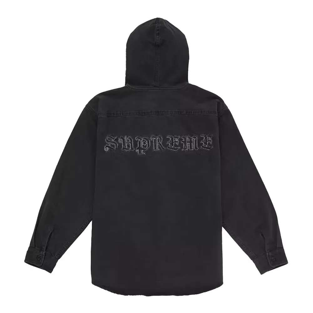Jaqueta Supreme Hooded Denim Shirt Black SS25-W19 - Droper