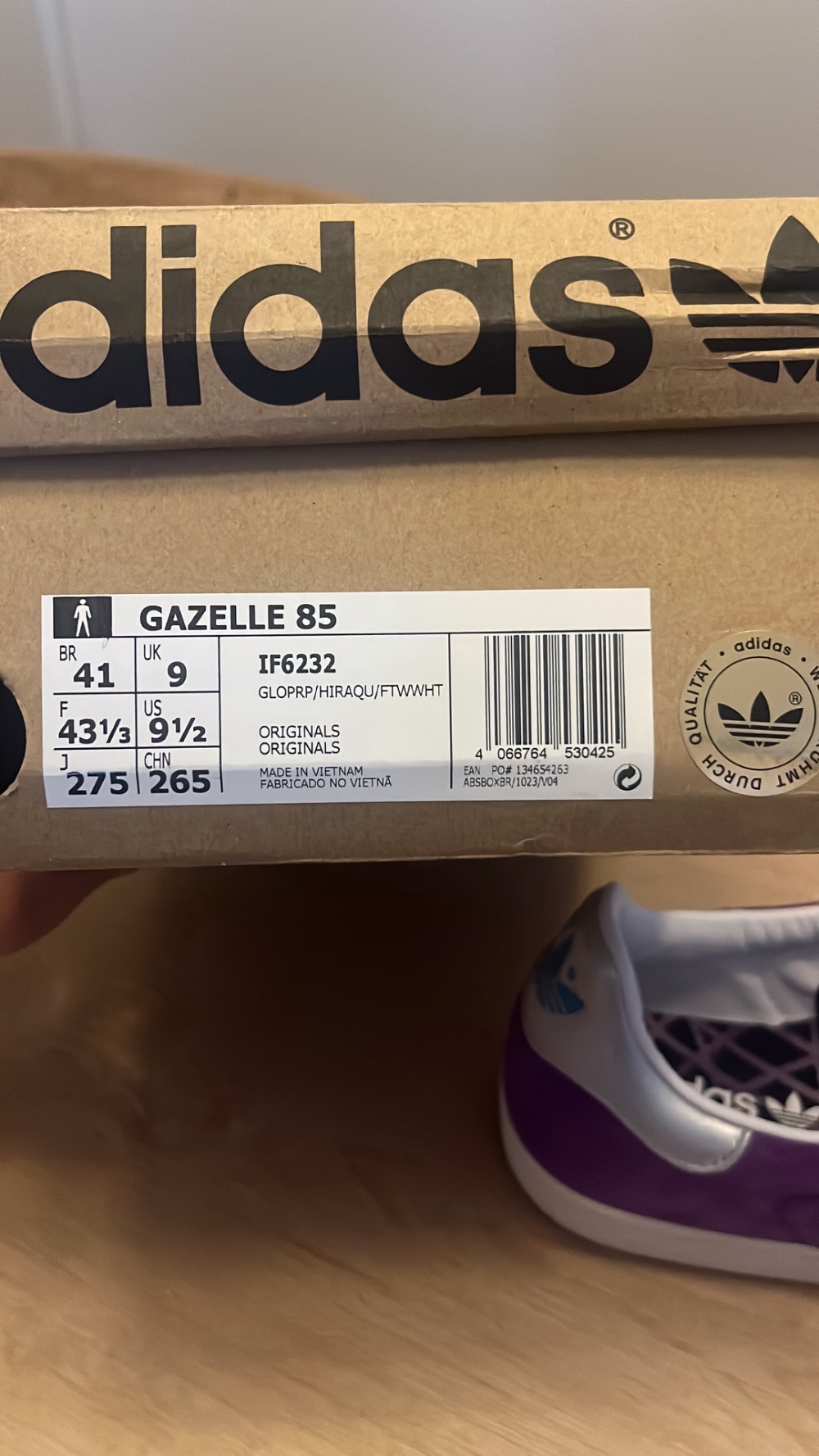 Adidas Gazelle Glory Purple — 41, Novo